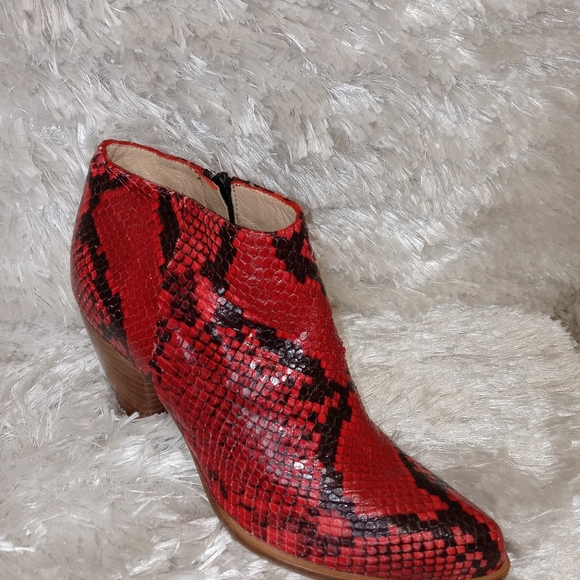 Snakeprint Red Python Alberto Zago Ankle Booties - Picture 5 of 7